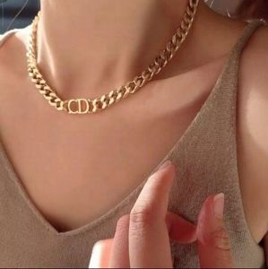 Christian Dior gold choker chain necklace